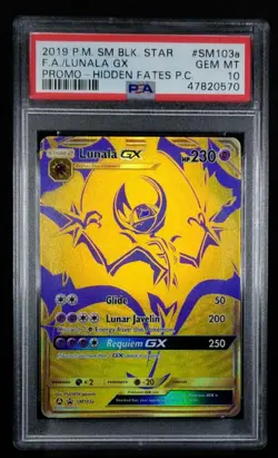 ✨ PSA 10 2019 Pokemon SM Black Star Promo SM103a Lunala GX Hidden Fates - Image 1