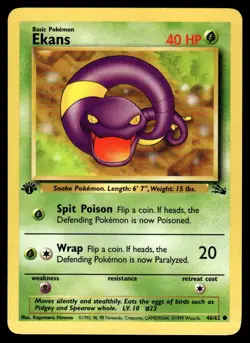 Pokemon TCG Fossil #46/62 Ekans NEAR MINT 1st Edition - Image 1