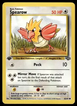 Pokemon TCG Jungle #62/64 Spearow 1st Edition LP - Image 1