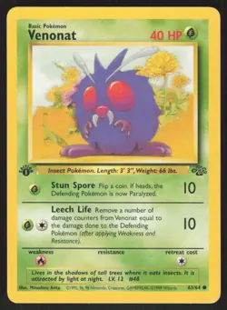 Pokemon TCG Jungle #63/64 Venonat 1st Edition NM - Image 1