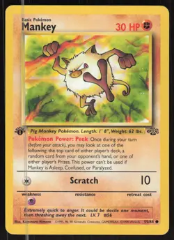 Pokemon TCG Jungle #55/64 Mankey 1st Edition NM - Image 1