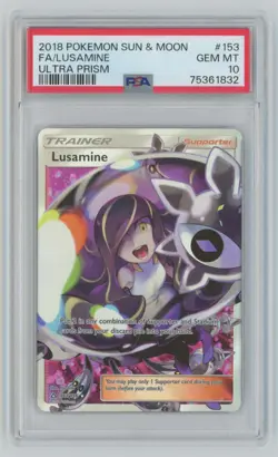 2018 Pokemon Sun & Moon Ultra Prism Lusamine PSA 10 #153/156 - Image 1