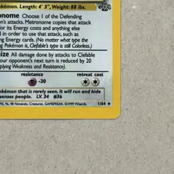 Pokemon TCG Clefable (Prerelease) 01/64 Holo Rare WOTC Promo Jungle 1/64 - Image 4