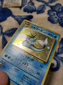 SWIRL HOLO Pokemon Vaporeon No.134 Holo Rare Card Japanese Jungle LP - Image 3