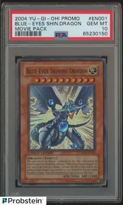 2004 Yu-Gi-Oh! Promo Movie Pack #EN001 Blue-Eyes Shining Dragon PSA 10 GEM MINT - Image 1
