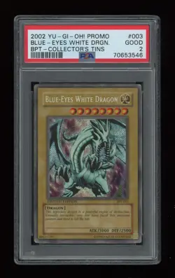 YUGIOH Collector's Tins BLUE-EYES WHITE DRAGON BPT-003 Secret Rare PSA 2 GOOD - Image 1
