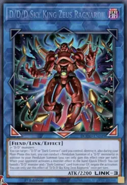 Yugioh DOOM OF DIMENSIONS D/D/D Sky King Zeus Ragnarok DOOD-EN049 Secret IN HAND - Image 1