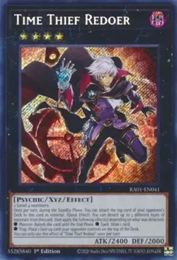 x1 Time Thief Redoer - RA01-EN041 - Secret Rare - 1st Edition Yu-Gi-Oh! M/NM - Image 1