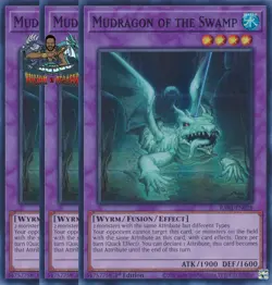 Yugioh! 3x Mudragon of the Swamp RA01-EN028 Super Rare 1st Ed NM - Image 1