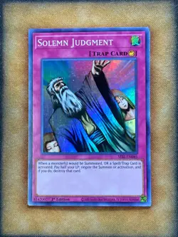 Yugioh Solemn Judgment SESL-EN045 Super Rare 1st Ed NM - Image 1