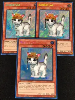 Yugioh Rescue Cat RA02-EN001 1ST SECRET X3 (NM) - Image 1