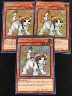 Yugioh Rescue Cat RA02-EN001 1ST SECRET X3(NM) - Image 1
