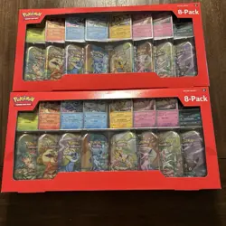 Pokemon Prismatic Evolutions 8 Mini-Tins with Promo Cards Costco 2-pack IN HAND - Image 1