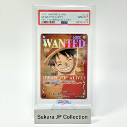 PSA 10 Monkey D Luffy ST01-012 OP03 Wanted Alt Art Japanese One Piece Card GM - Image 1