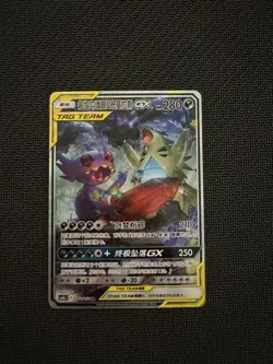 Mega Sableye & Tyranitar GX SR CSM2cC-160/150 Pokemon Card Chinese Holo State A - Image 1