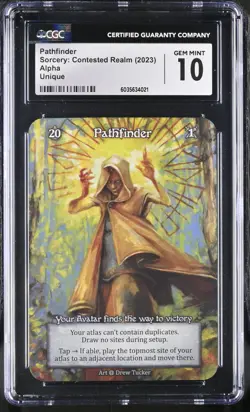 Sorcery Contested Realm: Alpha Pathfinder Non Foil Unique CGC 10 Gem Mint Avatar - Image 1