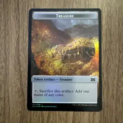 MTG Cat Dragon/ Treasure Double-sided Foil Token Double Masters 2022 NM - Image 2