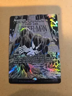 Borderless Foil Reanimate, MTG, Marvel's Spider-Man, Magic the Gathering - Image 1