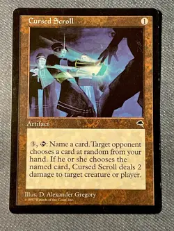 MTG Rare uncommon Cursed Scroll Tempest 1997 Near Mint + Magic The Gathering - Image 1
