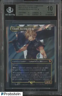 2025 MTG Final Fantasy Borderless Surge Foil 0210 Cloud Ex-Soldier BGS 10 - Image 1