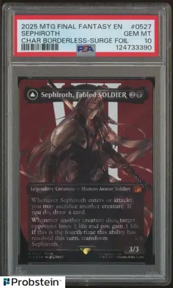 2025 MTG Final Fantasy EN Borderless Surge Foil #0527 Sephiroth PSA 10 GEM MINT - Image 1