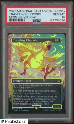 2025 MTG Final Fantasy EN Neon Ink Yellow 0551a Traveling Chocobo PSA 10 GEM MT - Image 1