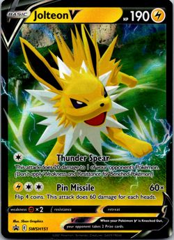 Jolteon V Pokemon Card 2021 SWSH151 Black Star Promo Near Mint Holo Foil - Image 1