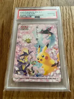 PSA 10 Pokemon Pikachu Let's Have Fun Spring Pokeka Sticker Promo Japanese 2020 - Image 5