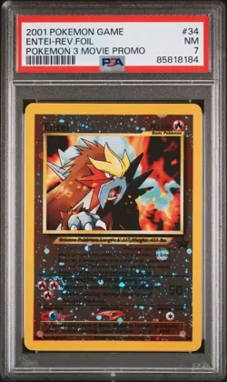 2001 Pokemon Entei 34 Movie Promo Reverse Foil PSA 7 - Image 1