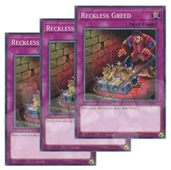 Yugioh - Reckless Greed x 3 - 1st Edition NM - Plus Free Holographic Card - Image 1
