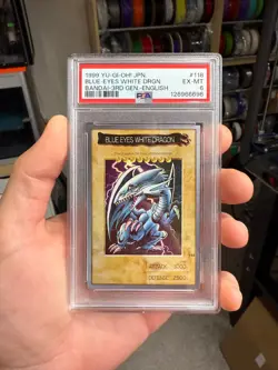 PSA 6 EX Mint Blue-Eyes White Dragon 118 Bandai 3rd Gen 1998 English Graded Card - Image 1