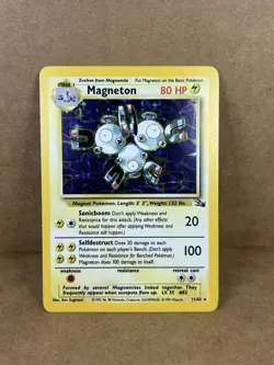 Pokemon TCG Magneton Fossil Holo Rare Card 11/62 Vintage WOTC - Image 1