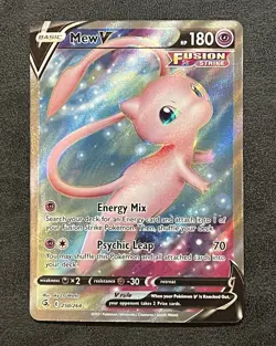 Pokemon TCG Mew V Full Art Holo Ultra Rare Card 250/264 Fusion Strike NM - Image 1