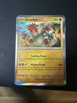 Pokemon TCG Groudon Prismatic Evolutions Reverse Holo Card 049/131 SV - Image 1