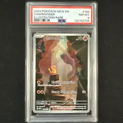 Pokemon Charmander TCG Holo Card 168/165 Sv: Scarlet & Violet 151 PSA 8 NM-MT - Image 1