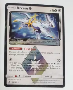 Arceus Prism Star Pokemon card from the Sun & Moon Forbidden, card number 96/131 - Image 1