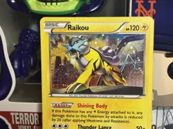 Pokemon TCG XY Breakthrough - Raikou #55/162 - Cosmos Holo Rare Card - Image 2