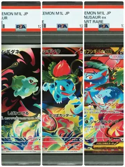 PSA 10 Graded Mega Venusaur ex Ivysaur Bulbasaur Card Set Rare - Image 1