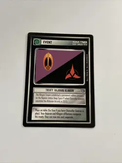 Star Trek CCG Event Treaty: Bajoran/Klingon Black Boarder Card - Image 1