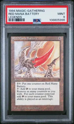 RED MANA BATTERY Legends PSA 9 Vintage MTG [Nostalgium] - Image 1
