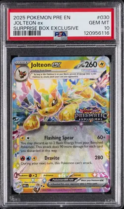 2025 POKEMON PRE EN-PRISMATIC EVOLUTIONS #030 JOLTEON EX PSA 10 - Image 1