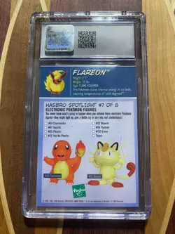 CGC 6.5 FLAREON 136 POKEMON 1999 BATTLE FIGURES SPOTLIGHT GOLD FOIL HAND CUT - Image 2