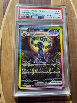 PSA 9 UMBREON EX 161 /1312025 POKEMON PRE EN SPECIAL ILLUSTRATION RARE - Image 1