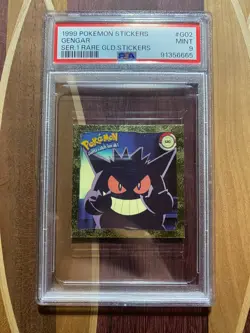 PSA 9 GENGAR G02 1999 POKEMON ARTBOX STICKERS SER. 1 RARE GLD STICKERS - Image 1
