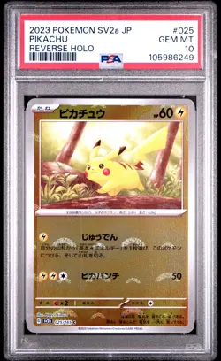 2023 POKEMON JPN SV2A-POKEMON 151 REVERSE HOLO #025 PIKACHU PSA 10 - Image 1