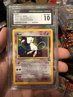 2000 POKEMON BLACK STAR PROMO HOLO POKEMON LEAGUE #9 MEW CGC 10 GEM MINT - Image 1