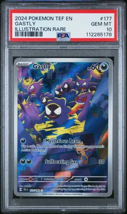2024 POKEMON TEF EN-TEMPORAL FORCES ILLUSTRATION RARE #177 GASTLY PSA 10 - Image 1
