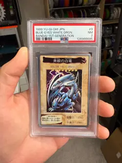 1999 Yugioh Jpn Blue Eyes White Dragon Bandai 1st Gen PSA 7 - Image 1