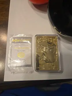 Pokemon Pikachu Burger King 23K Gold Plated Card & Pokeball W/certificate 1999 - Image 2