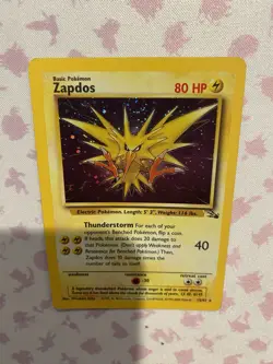 Pokemon TCG Zapdos Holo Rare Card 15/62 Fossil LP/MP SWIRL - Image 2